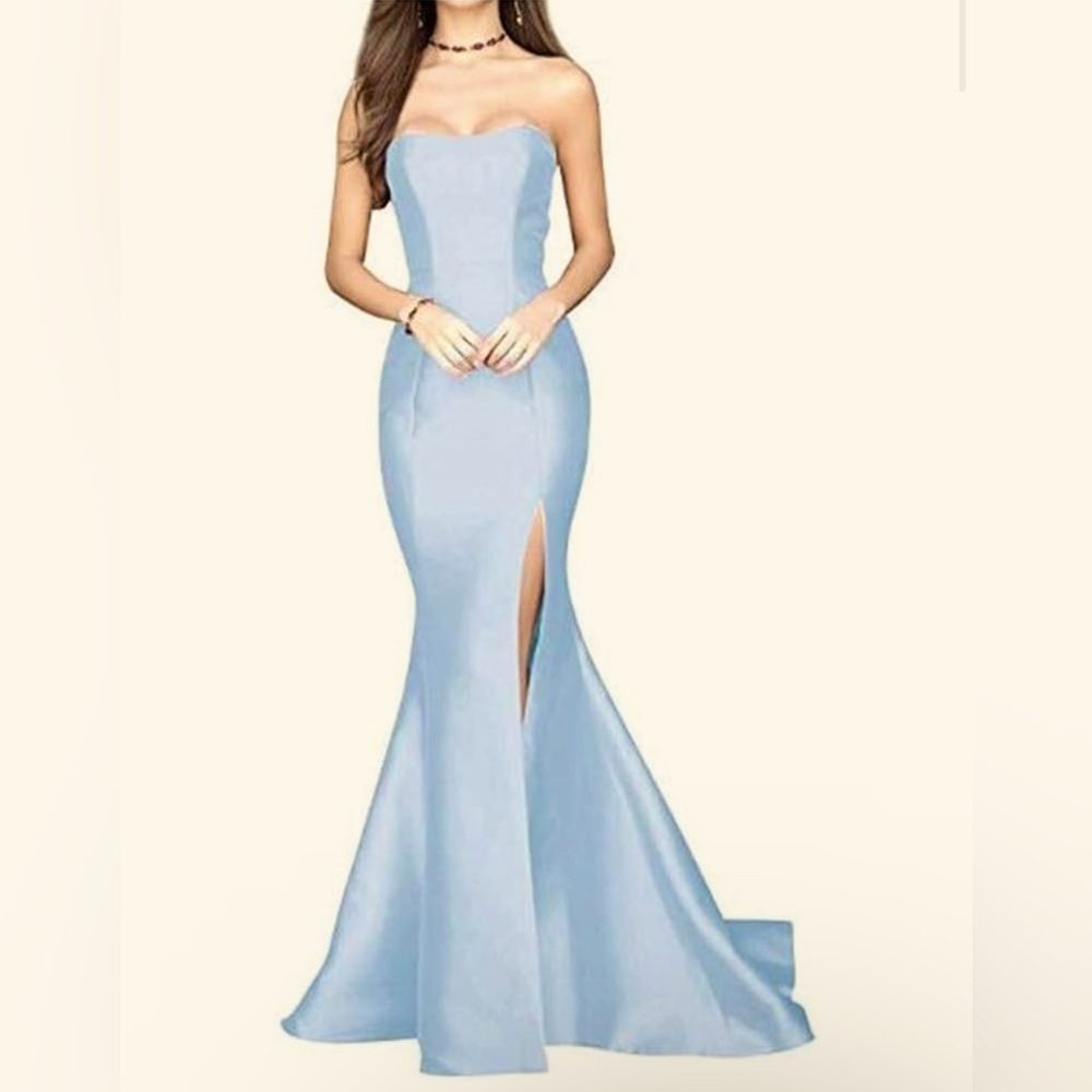 New Women's Strapless High Split Formal Evening Party Gown